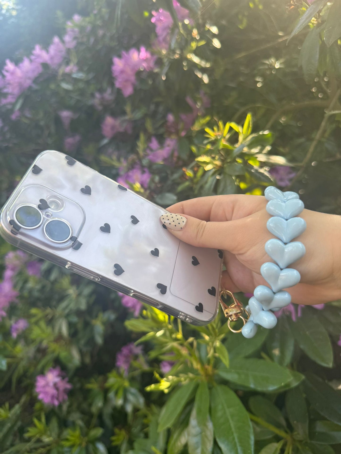 Telefoonkoord blue hearts