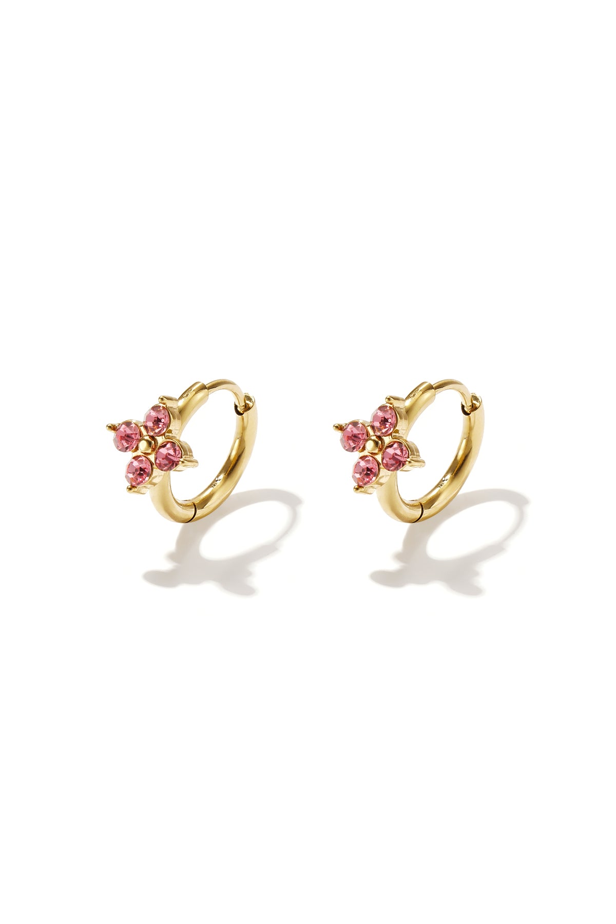 Rhinestone flower oorbellen