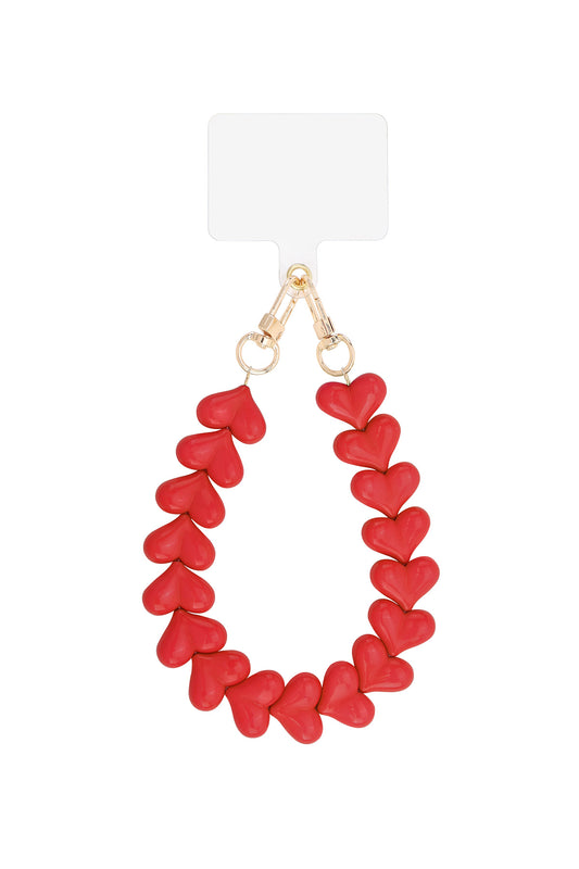 Telefoonkoord red hearts
