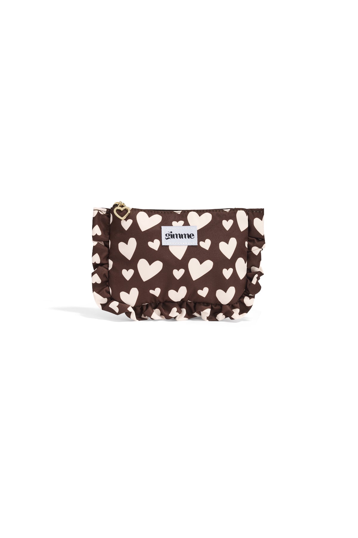 Make-up tas hartjes bruin