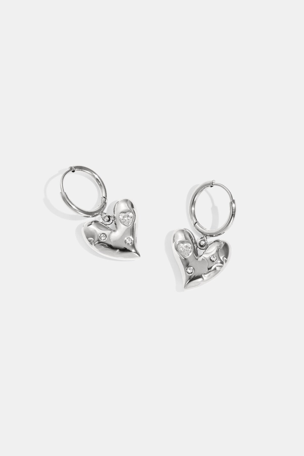 Heart stone oorbellen