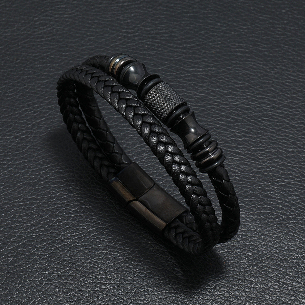 Braided steel armband
