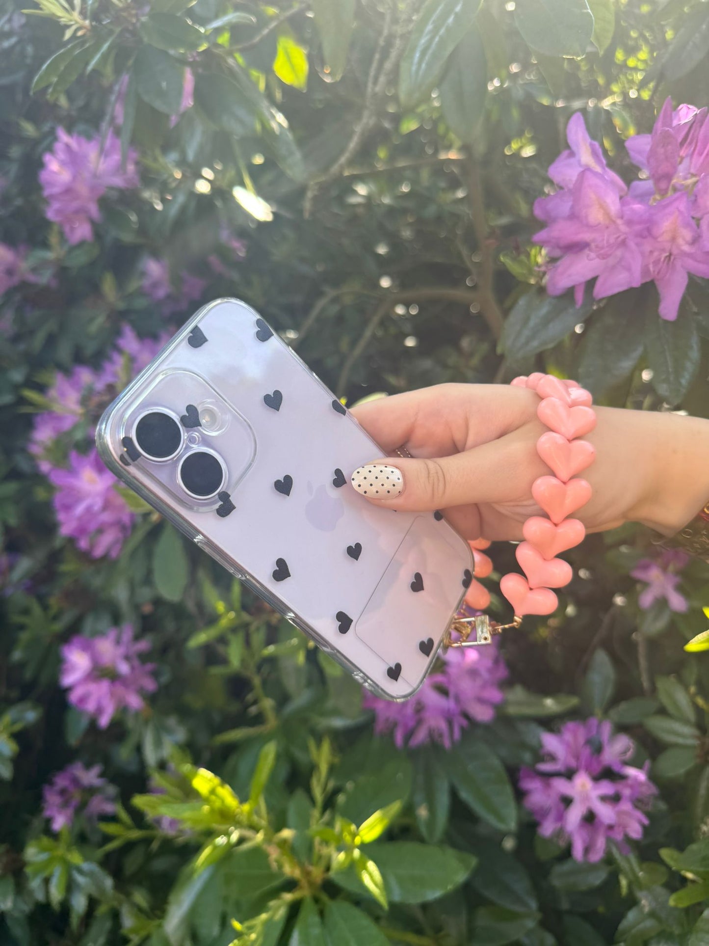 Telefoonkoord peach hearts