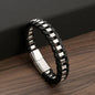 Chain leather armband