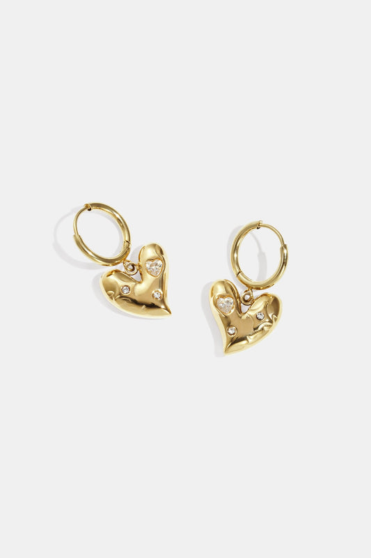 Heart stone oorbellen