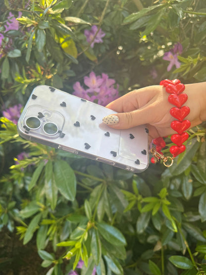 Telefoonkoord red hearts