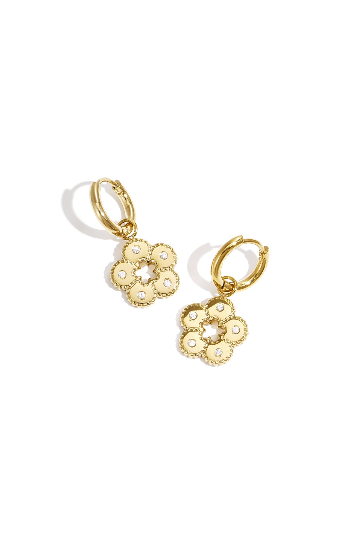 Flower stone oorbellen