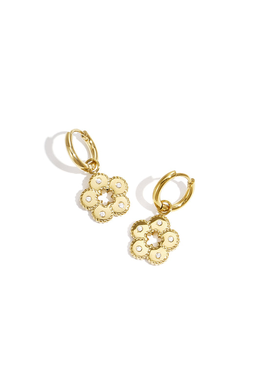 Flower stone oorbellen