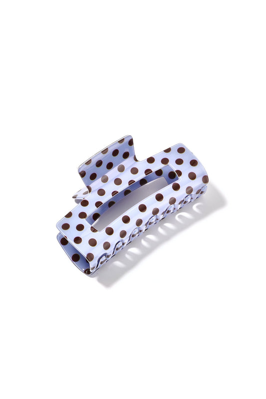 Polka Dot Haarclip Blauw met bruine stippen
