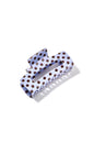 Polka Dot Haarclip Blauw met bruine stippen