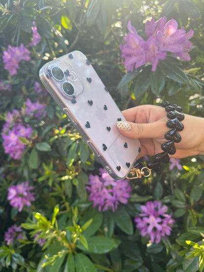 Telefoonkoord black hearts