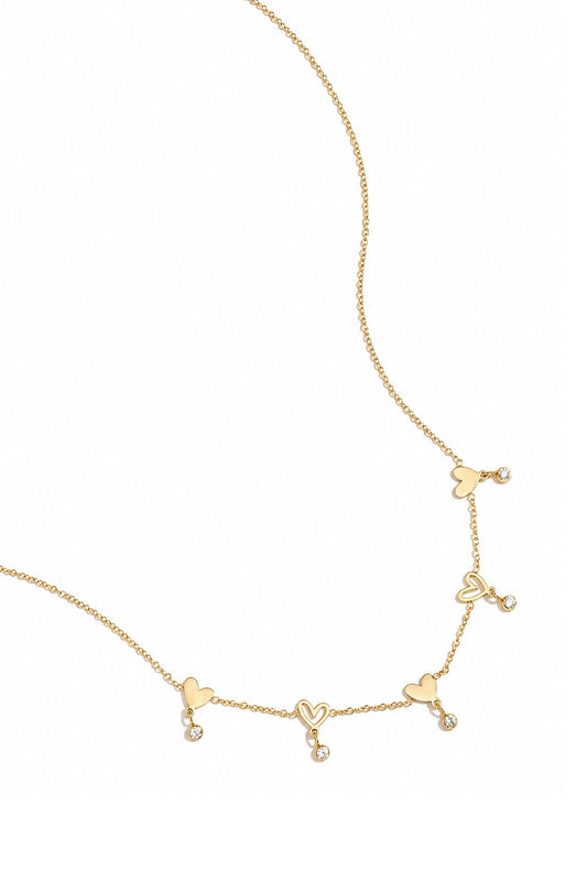 Dangling heart stone ketting