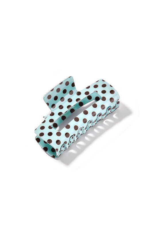 Polka Dot Haarclip Groen met bruine stippen