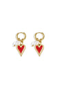 Hanging Pearl Heart Oorbellen