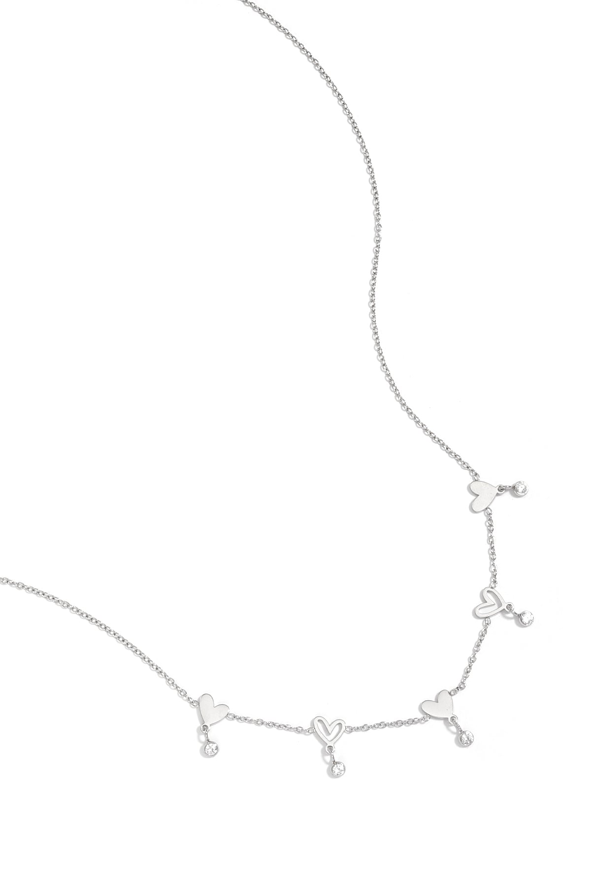 Dangling heart stone ketting
