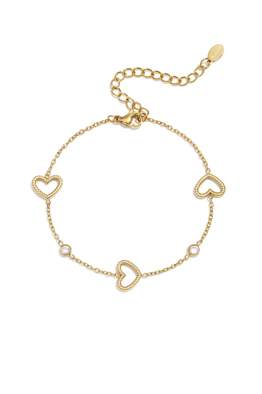 Heart charm armband