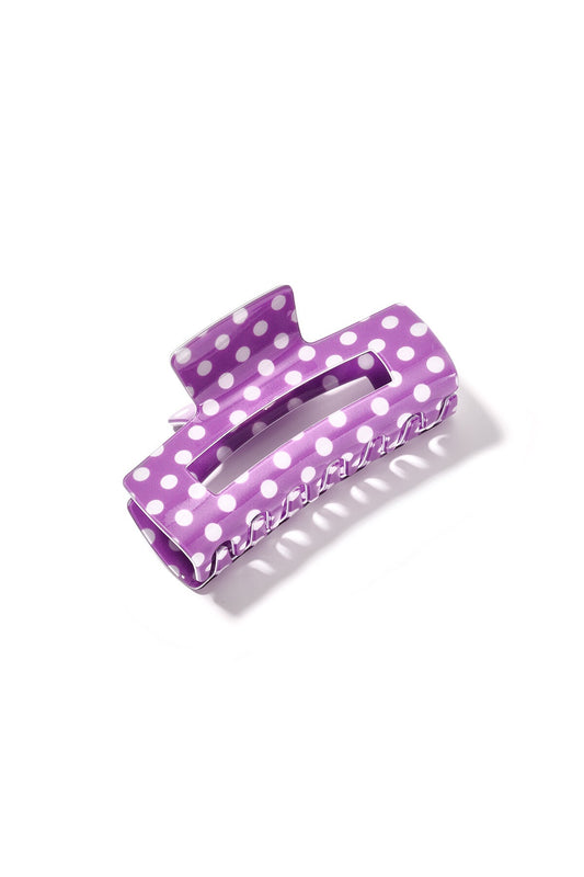 Polka Dot Haarclip Paars met witte stippen