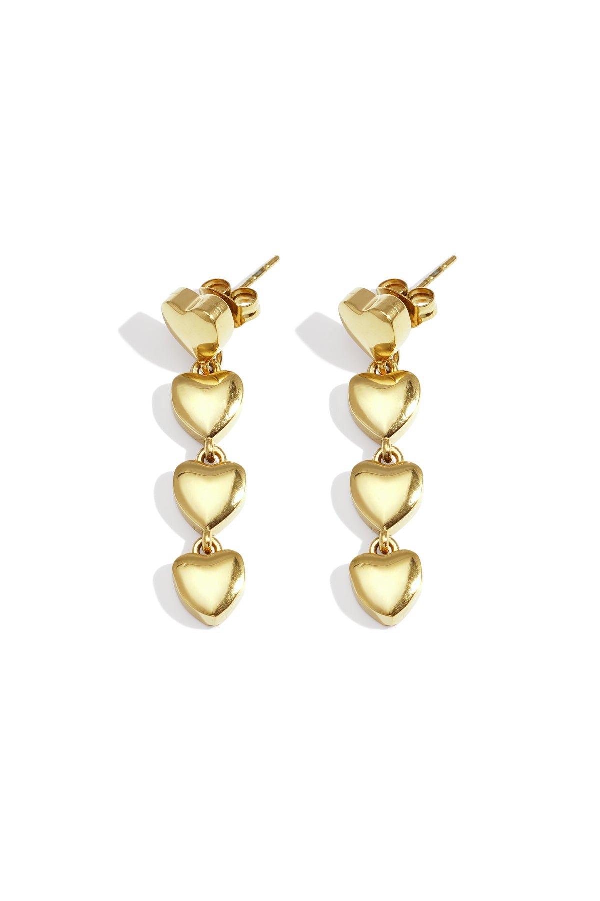Row of Hearts oorbellen