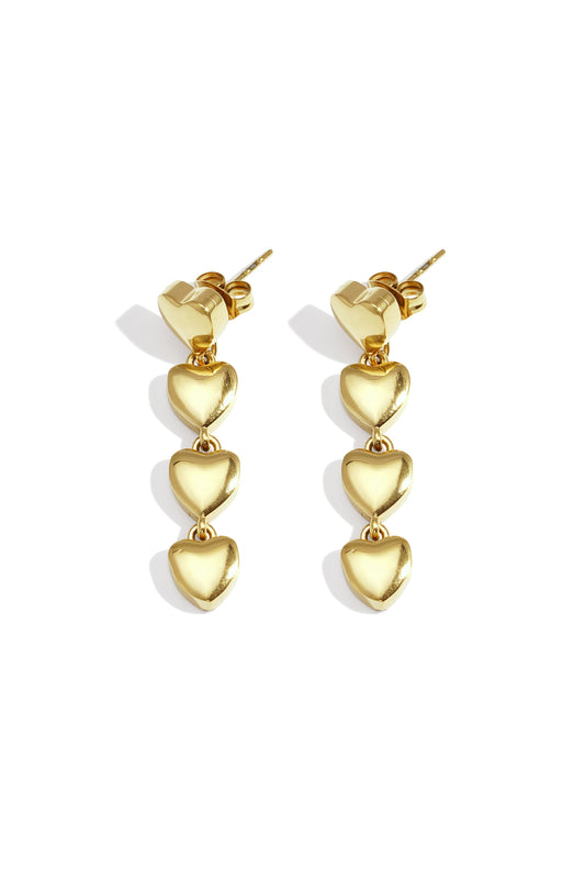 Row of Hearts oorbellen